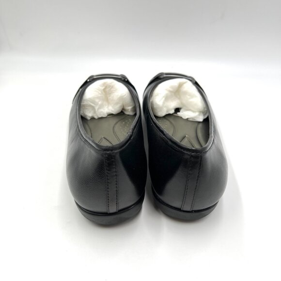 7.5W 7.5 WIDE WIDTH‎ Trotters Womens Sizzle Black Leather Ballet Flats Shoes - Picture 6 of 12